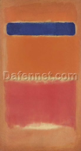 Color Field Painting Inspired by Mark Rothko – Blue Over Red, 1953 – Da Fen Village Studio Abstract Oil Art for Modern Home & Office Décor