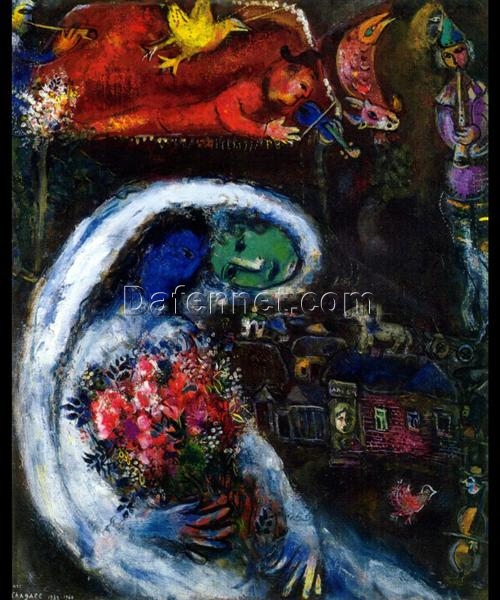 Marc Chagall Bride with Blue Face – 1932 Surrealism Oil on Canvas, 100 x 81 cm