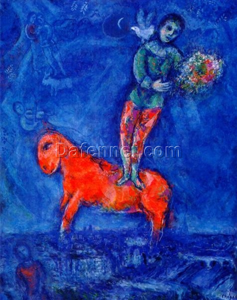 Marc Chagall Child with a Dove – c.1977 Surrealist Symbolic Oil Painting, Childhood Innocence and Peace