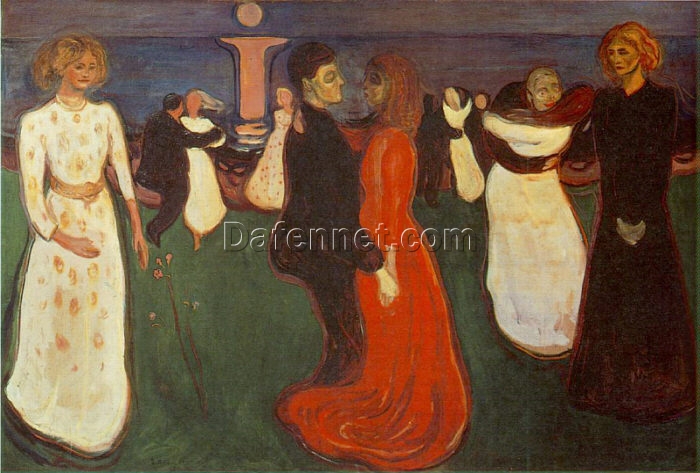 Dance of Life by Edvard Munch – Expressionist Oil Painting on Canvas | Inspired by the Emotions of Love and Loss | Da Fen Village Oil Painting Studio