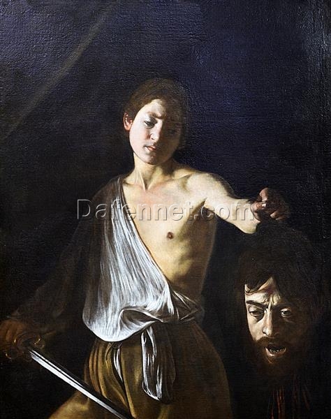 Caravaggio’s ‘David with the Head of Goliath’ – Custom Baroque Religious Oil Painting from Da Fen Oil Painting Village Studio