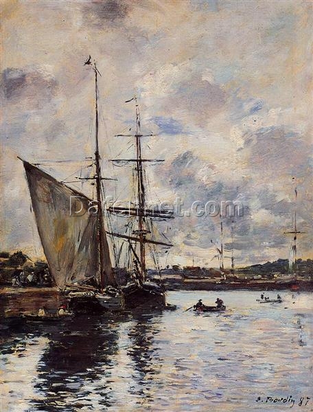 Deauville, the Harbor by Eugene Boudin – 1897 Impressionist Marina Oil Painting, Custom Art from Dafen Oil Painting Village Studio