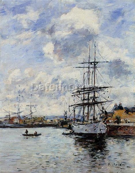 Deauville, the Harbor by Eugene Boudin – 1897 Impressionist Marina Oil Painting, Custom Art from Dafen Oil Painting Village Studio