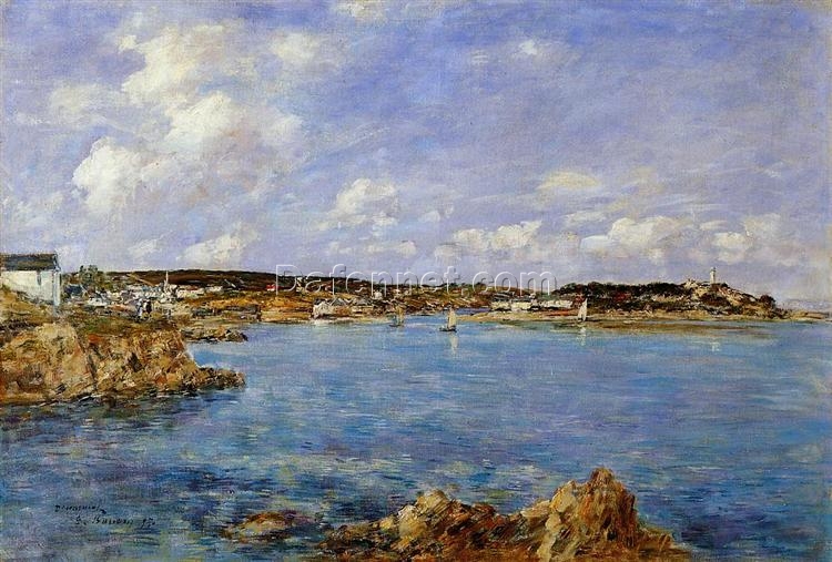 Douarnenez, the Bay, View of Tristan Isle by Eugene Boudin – 1897 Impressionist Landscape Oil Painting, Custom Art from Dafen Oil Painting Village Studio