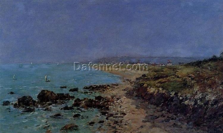 Douarnenez, the Shore and the Bay by Eugene Boudin – 1897 Impressionist Landscape Oil Painting, Custom Art from Dafen Oil Painting Village Studio