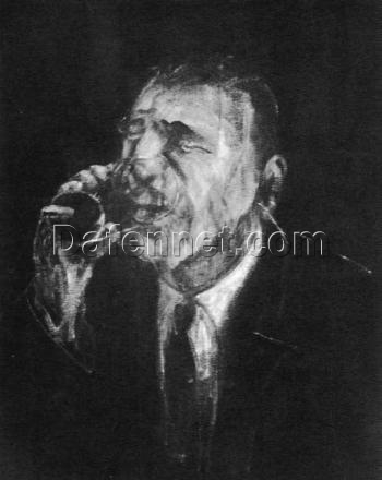 Francis Bacon Drinking – 1955 Expressionist Portrait, Custom Oil Painting from Dafen Village Studio