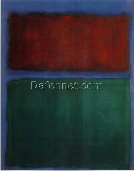 Color Field Painting Inspired by Mark Rothko – Earth & Green, 1955 – Da Fen Village Studio Abstract Oil Art for Modern Home & Office Décor