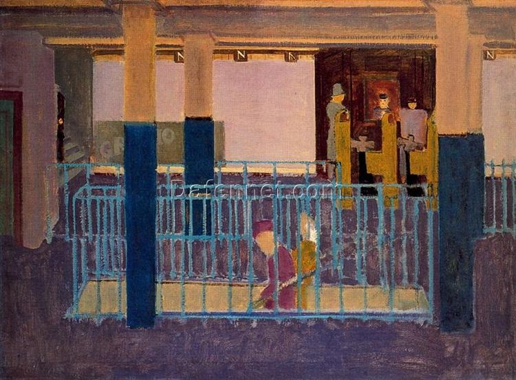 Expressionist Oil Painting Inspired by Mark Rothko – Entrance to Subway, 1938 – Da Fen Village Studio Custom Art for Home & Hotel Décor