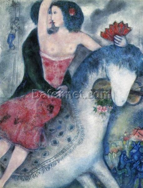 Marc Chagall Equestrienne – Hand-Painted Reproduction of Iconic Genre Painting, Oil on Canvas by Da Fen Oil Painting Village Studio