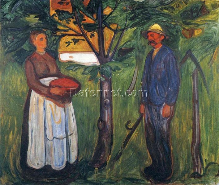 Expressionist Art Inspired by Edvard Munch – Fertility II (Fruktbarhet II), 1902 – Da Fen Village Studio Oil on Canvas for Art Collectors & Modern Home Décor