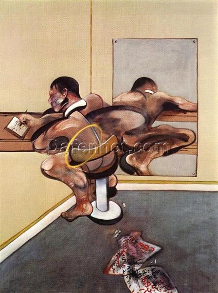 Custom Oil Painting – Francis Bacon 1976 Figure Writing Reflected in a Mirror from Dafen Oil Painting Studio