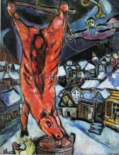 Marc Chagall Flayed Ox – 1947 Surrealism Oil on Canvas, Symbolic Painting, Private Collection