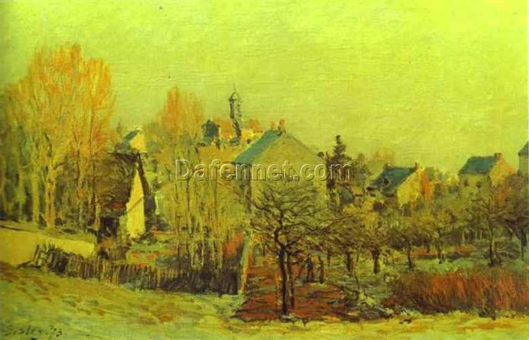 Frost in Louveciennes by Alfred Sisley – 1873 Impressionist Landscape Oil Painting, Custom Art from Dafen Village Studio