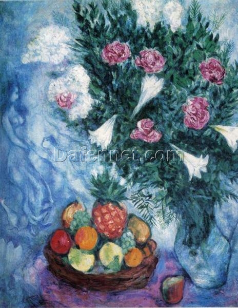 Marc Chagall Fruits and Flowers – Surrealist Still Life, Oil on Canvas, Private Collection