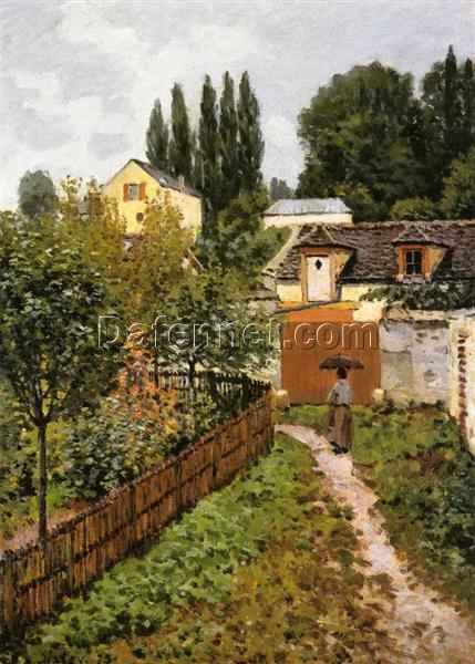 Garden Path in Louveciennes (Chemin de l’Etarch) by Alfred Sisley – 1873 Impressionist Landscape Oil Painting, Custom Art from Dafen Oil Painting Village Studio