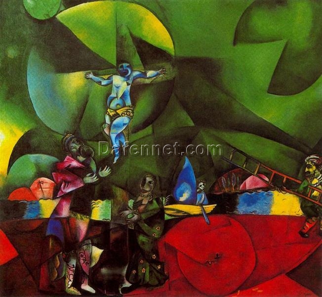 Hand-Painted Oil Painting Inspired by Marc Chagall’s ‘Golgotha’ – High-Quality Reproduction by Da Fen Oil Painting Village Studio