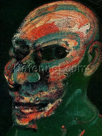 Head of a Man – Study of a Drawing by Van Gogh by Francis Bacon (1959) – Custom Oil Painting Reproduction from Dafen Oil Painting Village Studio