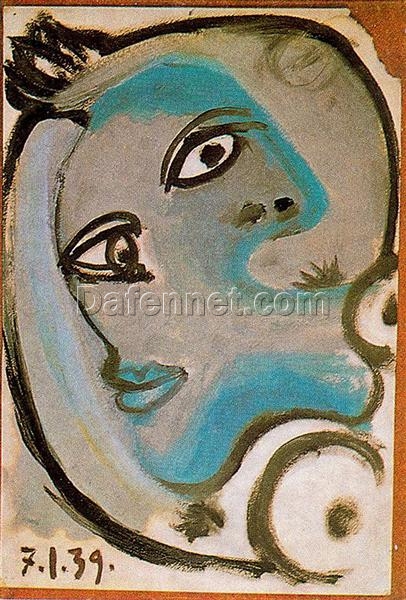 Head of a Woman by Pablo Picasso – 1939 Surrealist Portrait Oil Painting, Custom Art from Dafen Village Studio