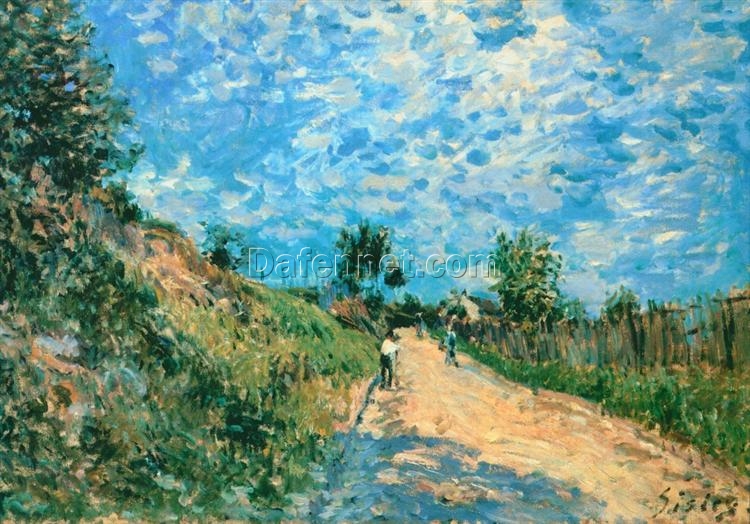 Hill Path by Alfred Sisley – 1876 Impressionist Landscape Oil Painting, Custom Art from Dafen Village Studio