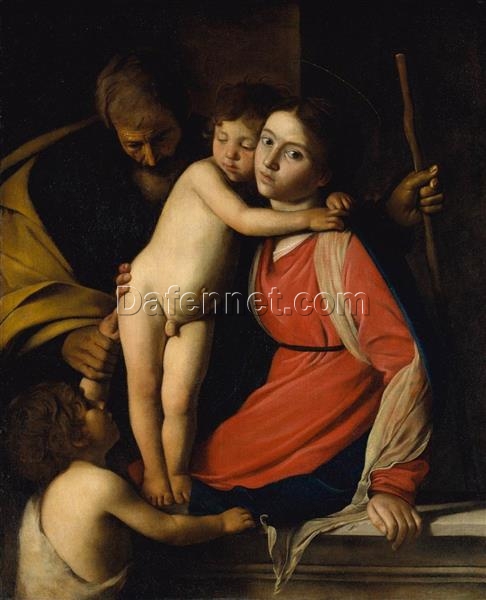 Caravaggio’s ‘Holy Family with St. John the Baptist’ – Custom Baroque Religious Oil Painting from Da Fen Oil Painting Village Studio