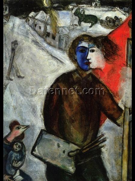 Marc Chagall Hour between Wolf and Dog (Between Darkness and Light) – 1938-1943 Surrealism Oil on Canvas, Symbolic Painting