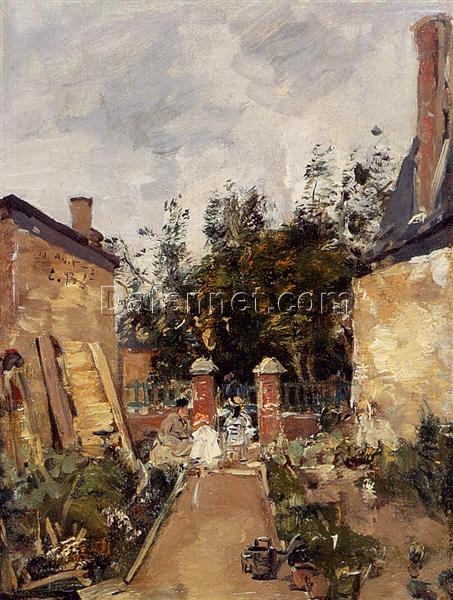 Madame S. with Her Children in Their Garden at Trouville by Eugene Boudin – 1873 Impressionist Landscape Oil Painting, Custom Art from Dafen Oil Painting Village Studio