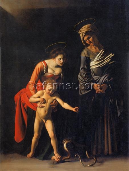 Custom Oil Painting of Caravaggio’s ‘Madonna and Child with St. Anne’ – Da Fen Oil Painting Village Studio