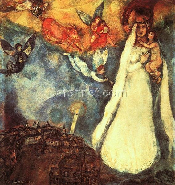 Marc Chagall Madonna of Village – 1938-1942 Surrealism Oil on Canvas, 102.5 x 98 cm