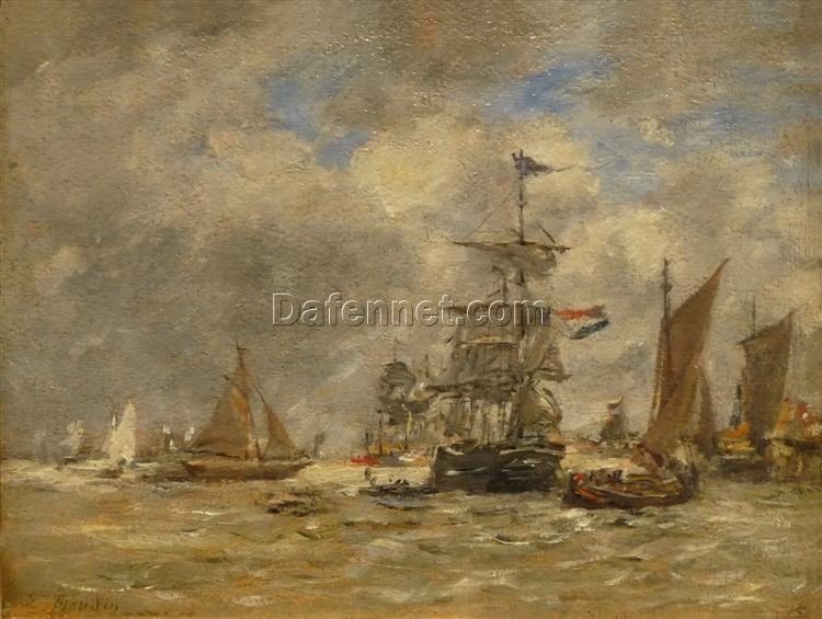 Marina by Eugene Boudin – 1898 Impressionist Marina Oil Painting, Custom Art from Dafen Oil Painting Village Studio