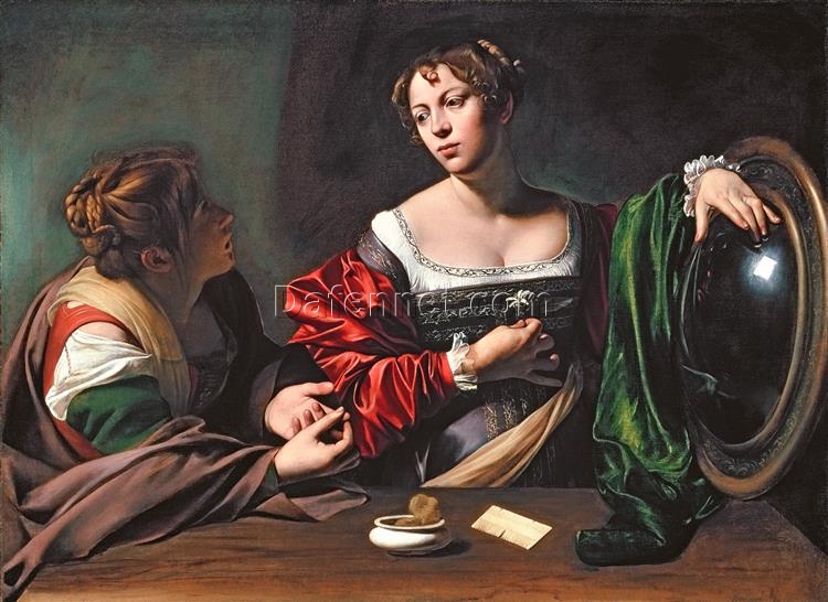 Caravaggio’s ‘Martha and Mary Magdalene’ – Custom Baroque Religious Oil Painting from Da Fen Oil Painting Village Studio