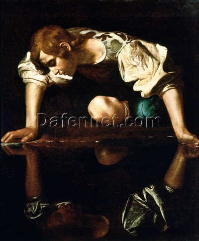 Caravaggio’s ‘Narcissus’ – Custom Baroque Oil Painting from Da Fen Oil Painting Village Studio