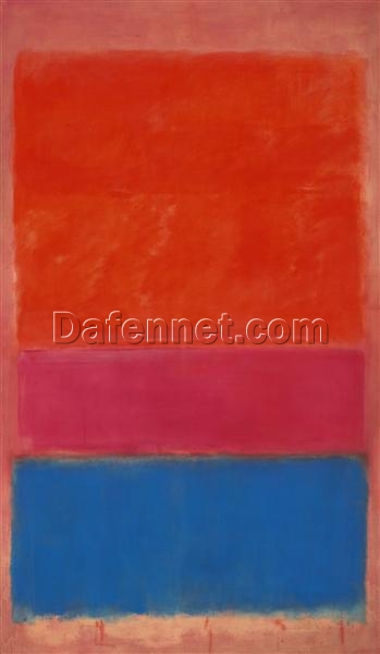 Color Field Painting Inspired by Mark Rothko – No. 1 (Royal Red and Blue), 1954 – Da Fen Village Studio Abstract Oil Art for Modern Home & Office Décor