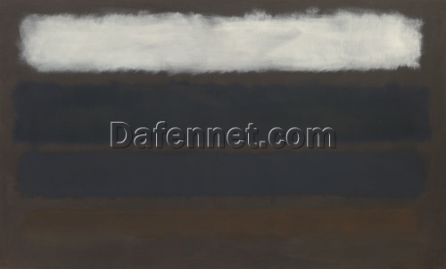 Color Field Painting Inspired by Mark Rothko – No. 14 (Horizontals, White over Darks), 1961 – Da Fen Village Studio Abstract Oil Art for Modern Home & Office Décor