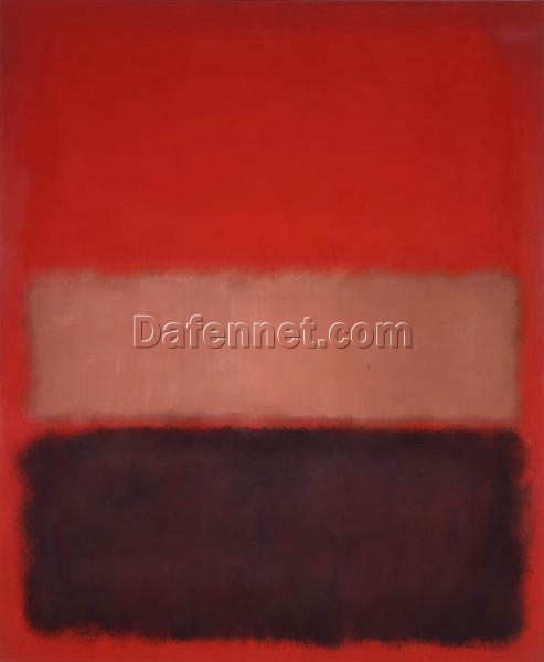 Color Field Painting Inspired by Mark Rothko – No. 46 (Black, Ochre, Red Over Red), 1957 – Da Fen Village Studio Abstract Oil Art for Modern Home & Office Décor