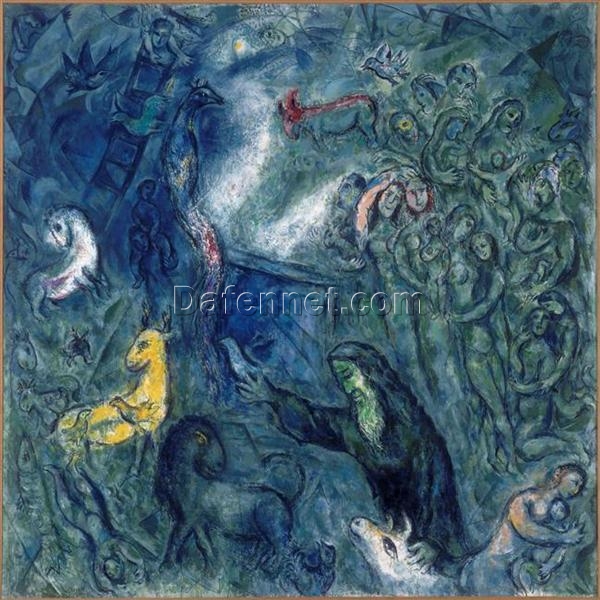 Marc Chagall Noah’s Ark – 1966 Naïve Art Religious Painting, Oil on Canvas