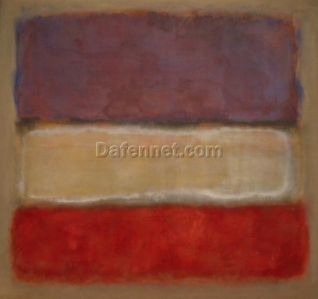 Color Field Painting Inspired by Mark Rothko – Untitled (Purple, White, and Red), 1953 – Da Fen Village Studio Abstract Oil Art for Modern Home & Office Décor