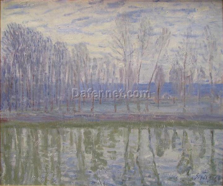 On the Banks of the River Loing by Alfred Sisley – Impressionist Landscape Oil Painting, Custom Art from Dafen Oil Painting Village Studio