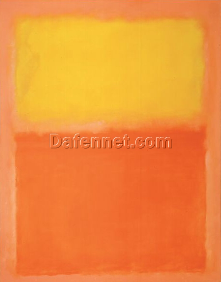 Color Field Painting Inspired by Mark Rothko – Orange and Yellow, 1956 – Da Fen Village Studio Abstract Oil Art for Modern Home & Office Décor