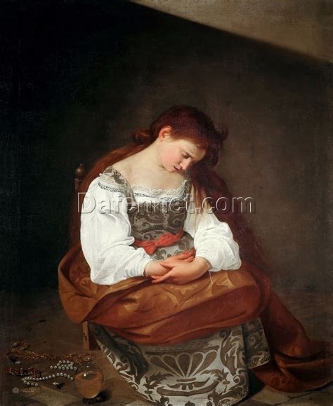 Custom Oil Painting of Caravaggio’s ‘Penitent Magdalene’ – Da Fen Oil Painting Village Studio