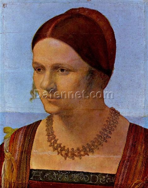 Hand-Painted Albrecht Dürer “Portrait of a Young Venetian” Oil Painting – Northern Renaissance Portrait Reproduction by Da Fen Oil Painting Village Studio