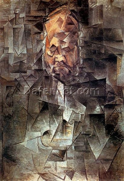 Portrait of Ambroise Vollard by Pablo Picasso – 1910 Analytical Cubism Portrait Oil Painting, Custom Art from Dafen Village Studio