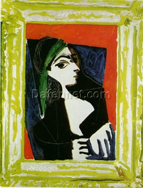 Portrait of Jacqueline by Pablo Picasso – 1957 Cubist Portrait Oil Painting, Custom Art from Dafen Village Studio