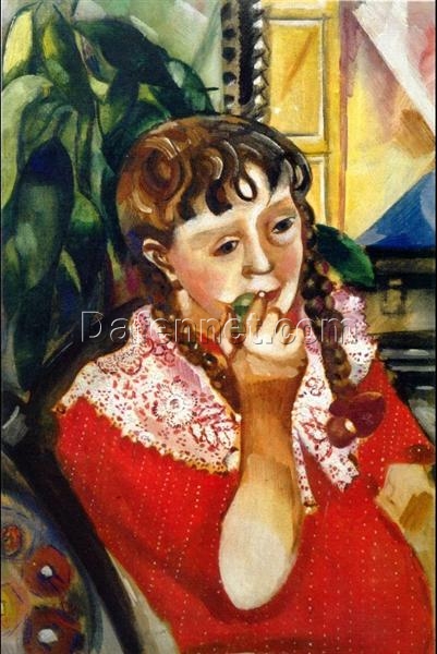 Hand-Painted Oil Painting Inspired by Marc Chagall’s ‘Portrait of Sister Maryasinka’ – High-Quality Reproduction by Da Fen Oil Painting Village Studio