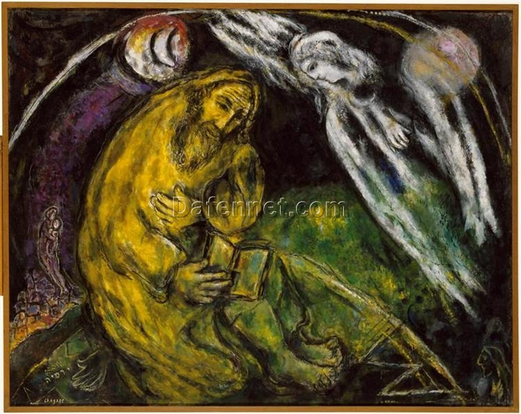 Marc Chagall Prophet Jeremiah – 1968 Surrealism Oil Painting, Religious Art, Saint-Paul-de-Vence