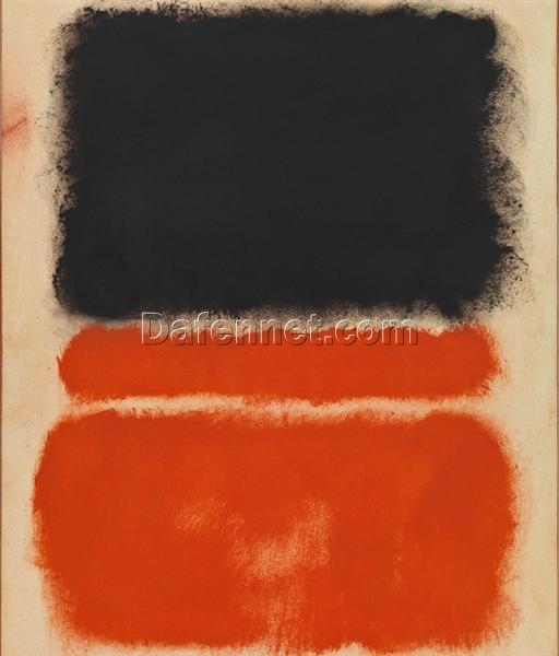 Color Field Painting Inspired by Mark Rothko – Red, 1968 – Da Fen Village Studio Abstract Oil Art for Modern Home & Gallery Décor