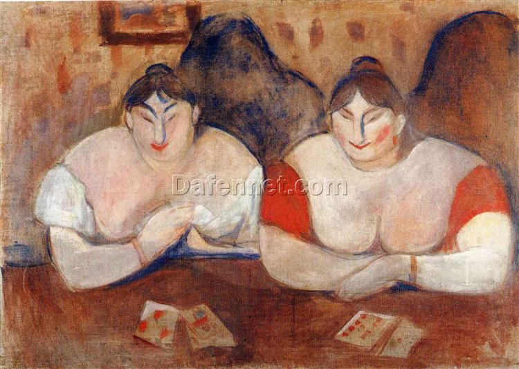 Hand-Painted Edvard Munch “Rose and Amélie” Oil Painting – Expressionism Reproduction by Da Fen Oil Painting Village Studio