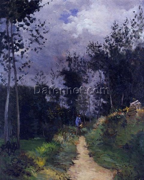 Rural Guardsman in the Fontainebleau Forest by Alfred Sisley – 1870 Impressionist Landscape Oil Painting, Custom Art from Dafen Village Studio