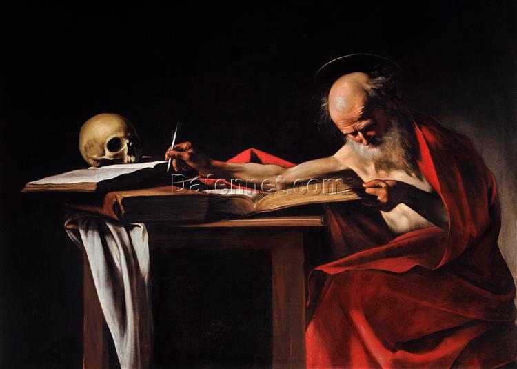 Caravaggio’s ‘Saint Jerome Writing’ – Custom Baroque Oil Painting from Da Fen Oil Painting Village Studio