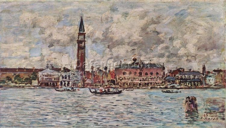 San-Marco Square in Venice by Eugene Boudin – 1895 Impressionist Cityscape Oil Painting, Custom Art from Dafen Oil Painting Village Studio