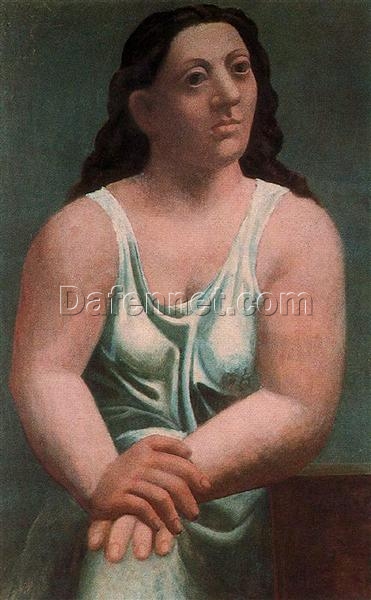 Seated Woman by Pablo Picasso – 1921 Neoclassical Portrait Oil Painting, Custom Art from Dafen Village Studio